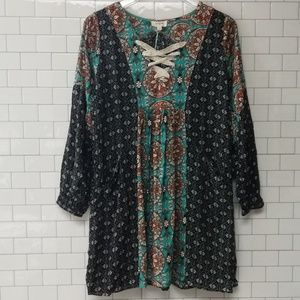 Umgee floral peasant dress‎ with pockets sz small